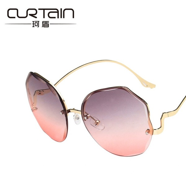 Bulk Jewelry Wholesale Resin Curved Leg Frameless Trimming Gradient UV Sunglasses JDC-SG-KD024 Wholesale factory from China YIWU China