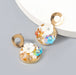 Wholesale resin flower alloy earrings JDC-ES-JL022 Earrings JoyasDeChina gold color Wholesale Jewelry JoyasDeChina Joyas De China