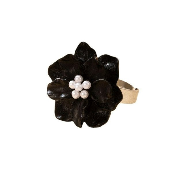 Wholesale resin flower pearl single ring JDC-RS-C343 Rings 咏歌 Wholesale Jewelry JoyasDeChina Joyas De China