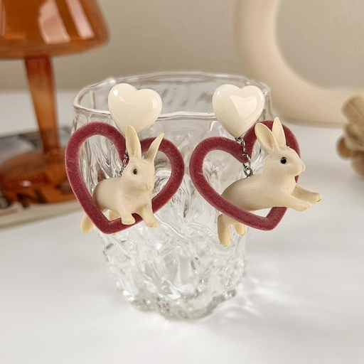 Wholesale resin hairy rabbit Earrings JDC-ES-MS84 Earrings JoyasDeChina Wholesale Jewelry JoyasDeChina Joyas De China
