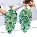 Wholesale Resin Leaf Electroplating Alloy Pearl Earrings JDC-ES-SK089 Earrings 深刻 Wholesale Jewelry JoyasDeChina Joyas De China