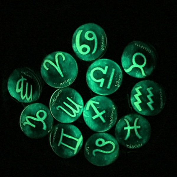 Wholesale Resin Luminous Twelve Constellation Couple Necklaces JDC-NE-Sideng002 Necklaces 思登 Wholesale Jewelry JoyasDeChina Joyas De China