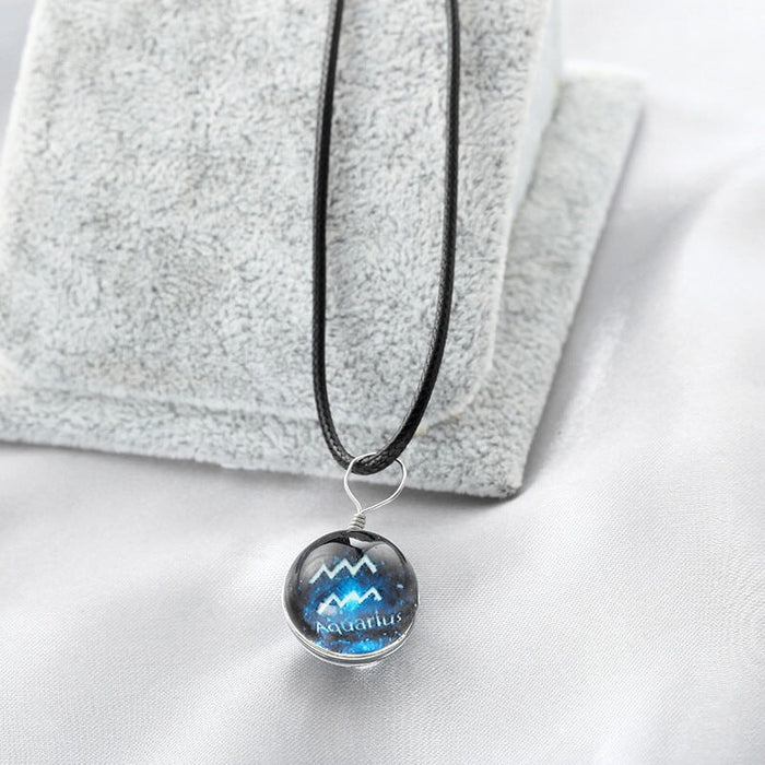 Wholesale Resin Luminous Twelve Constellation Couple Necklaces JDC-NE-Sideng002 Necklaces 思登 Wholesale Jewelry JoyasDeChina Joyas De China