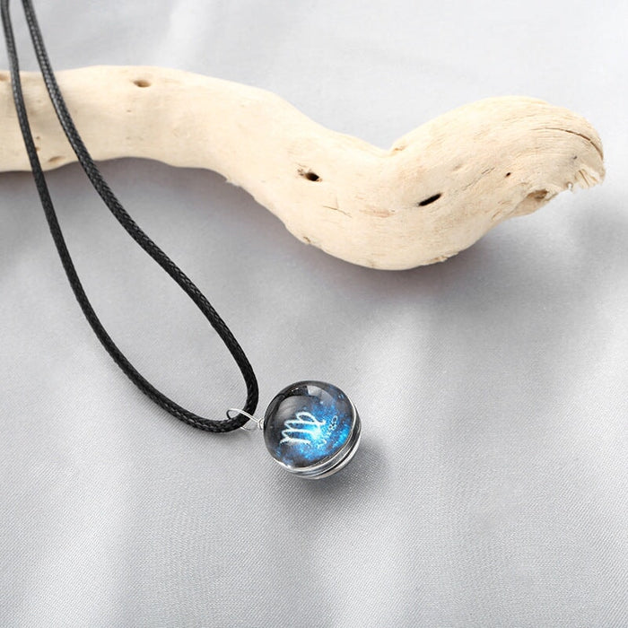 Wholesale Resin Luminous Twelve Constellation Couple Necklaces JDC-NE-Sideng002 Necklaces 思登 chunv9177 Wholesale Jewelry JoyasDeChina Joyas De China