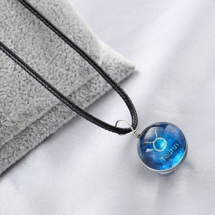 Wholesale Resin Luminous Twelve Constellation Couple Necklaces JDC-NE-Sideng002 Necklaces 思登 jinniu9177 Wholesale Jewelry JoyasDeChina Joyas De China