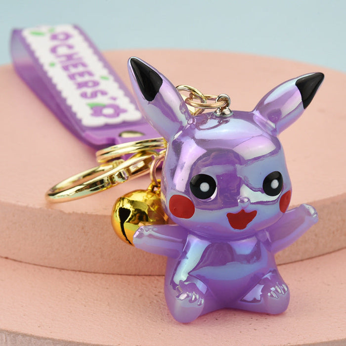 Wholesale resin Pikachu keychain JDC-KC-WS083 Keychains 围颂 purple Wholesale Jewelry JoyasDeChina Joyas De China