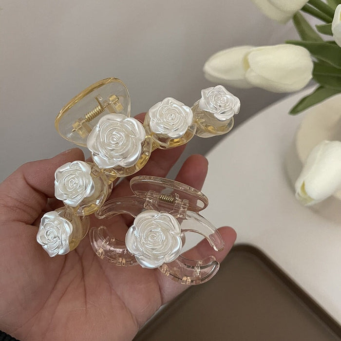 Wholesale Resin Plastic Camellia Hair Clip JDC-HC-QQ001 Hair Clips 谦谦 Wholesale Jewelry JoyasDeChina Joyas De China