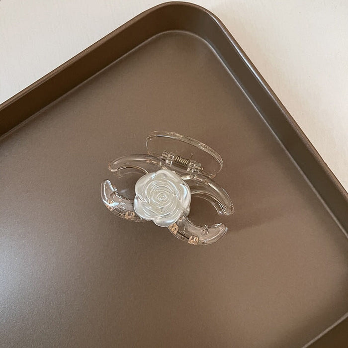 Wholesale Resin Plastic Camellia Hair Clip JDC-HC-QQ001 Hair Clips 谦谦 Wholesale Jewelry JoyasDeChina Joyas De China