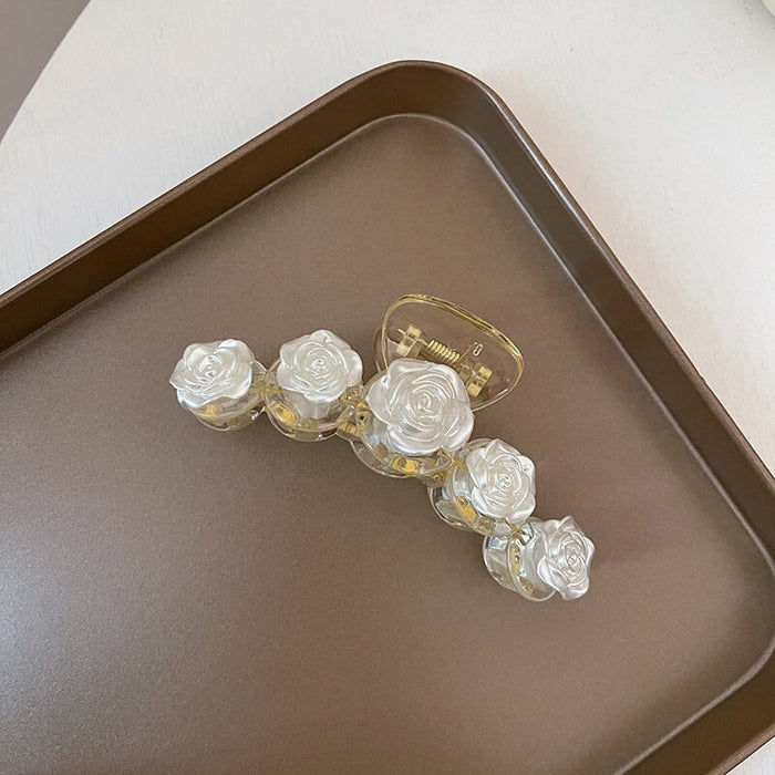 Wholesale Resin Plastic Camellia Hair Clip JDC-HC-QQ001 Hair Clips 谦谦 A Wholesale Jewelry JoyasDeChina Joyas De China