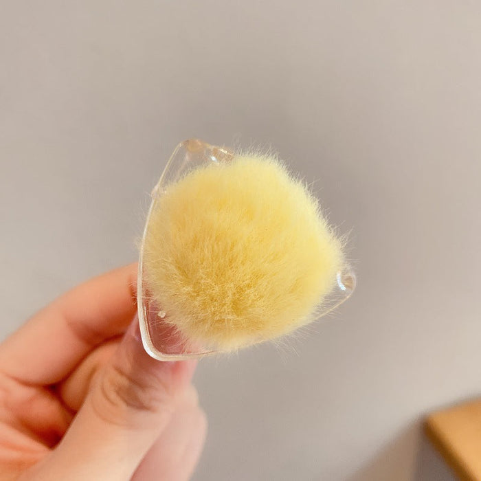 Wholesale resin plush ball hairpin JDC-HC-i333 Hair Clips JoyasDeChina 7# yellow Wholesale Jewelry JoyasDeChina Joyas De China