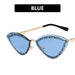 Wholesale Resin Point Drill Frameless Triangle Cat's Eye Ocean Sunglasses JDC-SG-KD030 Sunglasses JoyasDeChina Blue As shown in the picture Wholesale Jewelry JoyasDeChina Joyas De China