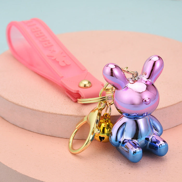 Wholesale resin rabbit keychain JDC-KC-WS089 Keychains 围颂 pink blue Wholesale Jewelry JoyasDeChina Joyas De China