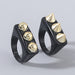 Wholesale resin round rivet rings 2-piece set JDC-RS-JL170 Rings JoyasDeChina black Wholesale Jewelry JoyasDeChina Joyas De China