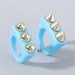 Wholesale resin round rivet rings 2-piece set JDC-RS-JL170 Rings JoyasDeChina blue Wholesale Jewelry JoyasDeChina Joyas De China