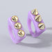 Wholesale resin round rivet rings 2-piece set JDC-RS-JL170 Rings JoyasDeChina purple Wholesale Jewelry JoyasDeChina Joyas De China