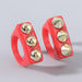 Wholesale resin round rivet rings 2-piece set JDC-RS-JL170 Rings JoyasDeChina red Wholesale Jewelry JoyasDeChina Joyas De China