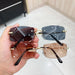 Wholesale Resin Small Frame Frameless Personality Fashion Round Face Sunglasses JDC-SG-KD032 Sunglasses JoyasDeChina Wholesale Jewelry JoyasDeChina Joyas De China