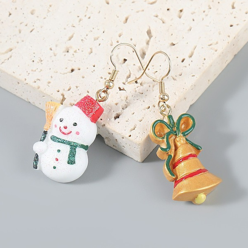 Wholesale resin Snowman Bell Christmas Earrings JDC-ES-JL571 Earrings JoyasDeChina Wholesale Jewelry JoyasDeChina Joyas De China