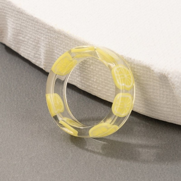Bulk Jewelry Wholesale Resin Transparent Fruit Acrylic Handmade Rings JDC-RS-C171 Wholesale factory from China YIWU China