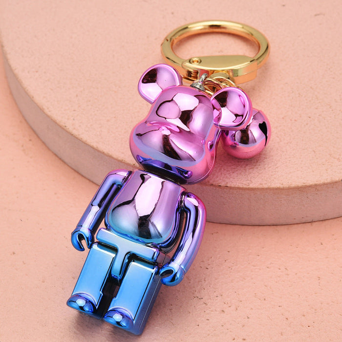 Wholesale resin violent bear keychain JDC-KC-WS081 Keychains 围颂 Pink (gold buckle) Wholesale Jewelry JoyasDeChina Joyas De China