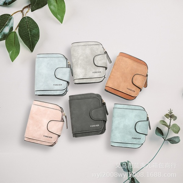 Bulk Jewelry Wholesale retro frosted leather wallet buckle wallet JDC-WT-lx006 Wholesale factory from China YIWU China