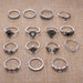 Wholesale Retro Hollow Alloy Rings 15 Piece Set JDC-RS-RL033 Rings JoyasDeChina Picture section one size Wholesale Jewelry JoyasDeChina Joyas De China
