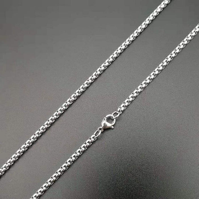 Wholesale retro titanium steel Yilu has your turquoise Necklaces JDC-NE-FY039 Necklaces 福友 3mm*61cm silver chain Wholesale Jewelry JoyasDeChina Joyas De China
