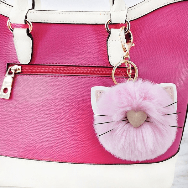 Wholesale rex rabbit fur cat keychain MOQ≥10 JDC-KC-YZ012 Keychains 永泽 Wholesale Jewelry JoyasDeChina Joyas De China