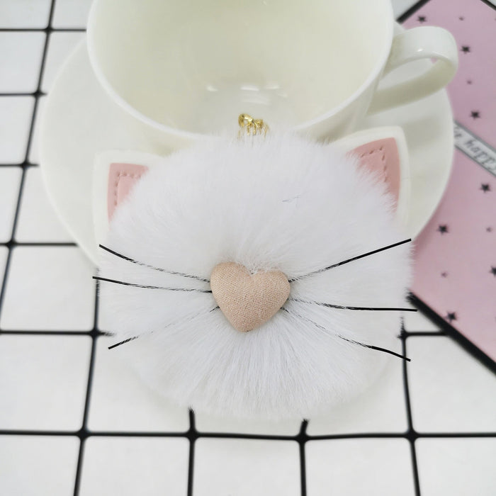 Wholesale rex rabbit fur cat keychain MOQ≥10 JDC-KC-YZ012 Keychains 永泽 5 minimum 10 pieces for wholesale Wholesale Jewelry JoyasDeChina Joyas De China
