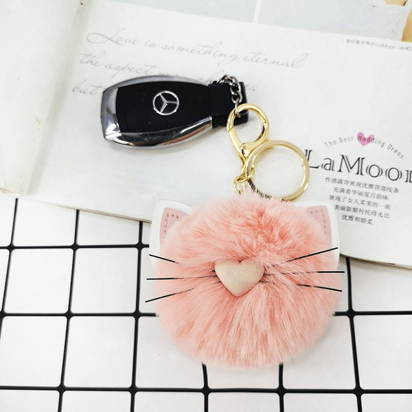 Wholesale rex rabbit fur cat keychain MOQ≥10 JDC-KC-YZ012 Keychains 永泽 Wholesale Jewelry JoyasDeChina Joyas De China