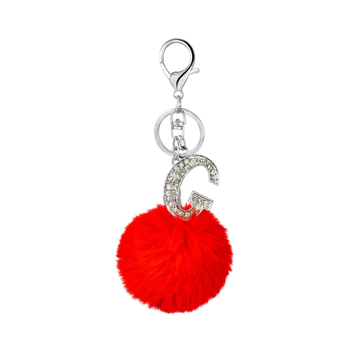 Wholesale rex rabbit hair letter keychain MOQ≥10 JDC-KC-YZ002 Keychains 永泽 7.minimum 10 pieces for wholesale Wholesale Jewelry JoyasDeChina Joyas De China