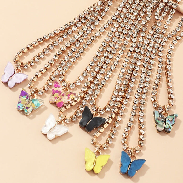 Wholesale Rhinestone Alloy Butterfly Bracelet Tennis Chain JDC-BT-NZ036 Bracelet 奈珠 Wholesale Jewelry JoyasDeChina Joyas De China