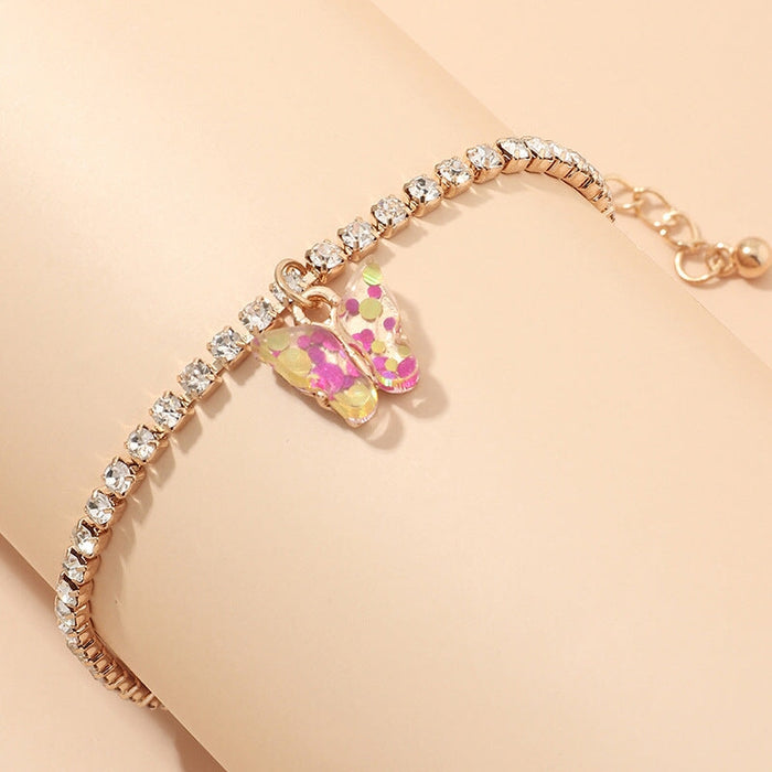 Wholesale Rhinestone Alloy Butterfly Bracelet Tennis Chain JDC-BT-NZ036 Bracelet 奈珠 Wholesale Jewelry JoyasDeChina Joyas De China