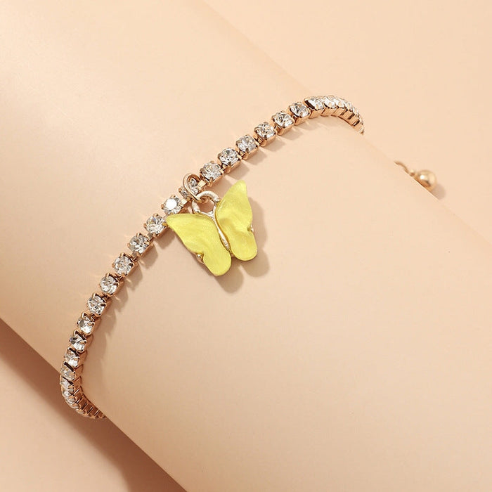 Wholesale Rhinestone Alloy Butterfly Bracelet Tennis Chain JDC-BT-NZ036 Bracelet 奈珠 Wholesale Jewelry JoyasDeChina Joyas De China