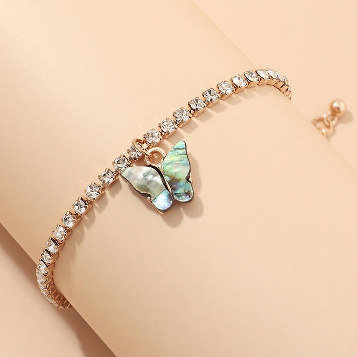 Wholesale Rhinestone Alloy Butterfly Bracelet Tennis Chain JDC-BT-NZ036 Bracelet 奈珠 Wholesale Jewelry JoyasDeChina Joyas De China