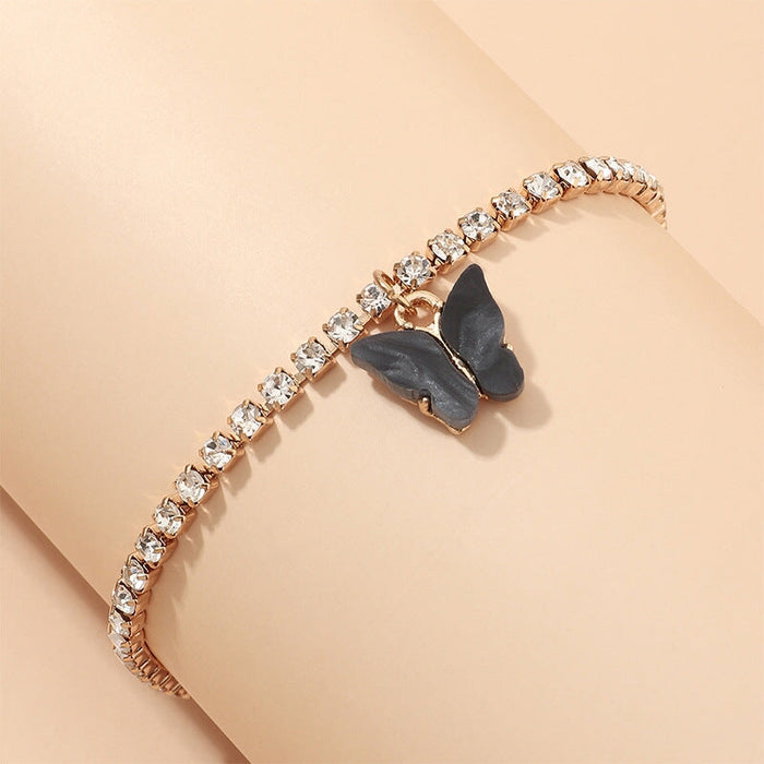 Wholesale Rhinestone Alloy Butterfly Bracelet Tennis Chain JDC-BT-NZ036 Bracelet 奈珠 Wholesale Jewelry JoyasDeChina Joyas De China