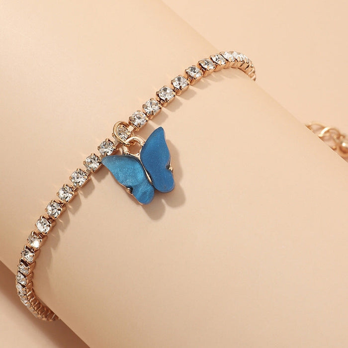 Wholesale Rhinestone Alloy Butterfly Bracelet Tennis Chain JDC-BT-NZ036 Bracelet 奈珠 Wholesale Jewelry JoyasDeChina Joyas De China