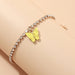 Wholesale Rhinestone Alloy Butterfly Bracelet Tennis Chain JDC-BT-NZ036 Bracelet 奈珠 BZ1234huangse Wholesale Jewelry JoyasDeChina Joyas De China