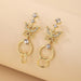 Wholesale rhinestone alloy golden color butterfly earrings JDC-ES-GSJQ013 Earrings JoyasDeChina golden Wholesale Jewelry JoyasDeChina Joyas De China