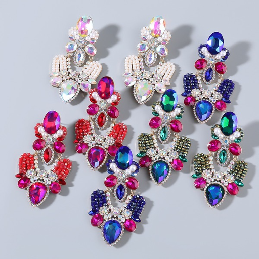 Wholesale rhinestone and pearl geometric alloy earrings JDC-ES-JL107 Earrings JoyasDeChina Wholesale Jewelry JoyasDeChina Joyas De China