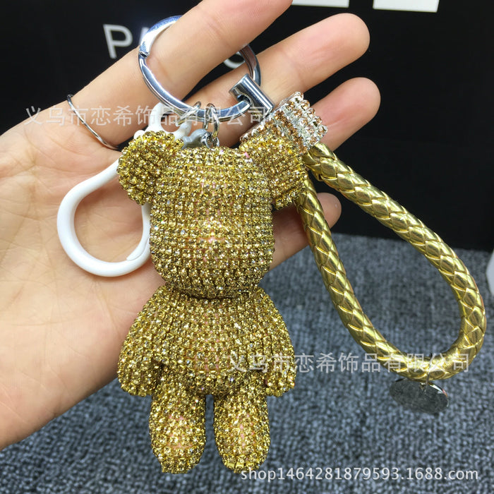 Wholesale Rhinestone Bear Keychain JDC-KC-LX040 Keychains 恋希 gold Wholesale Jewelry JoyasDeChina Joyas De China