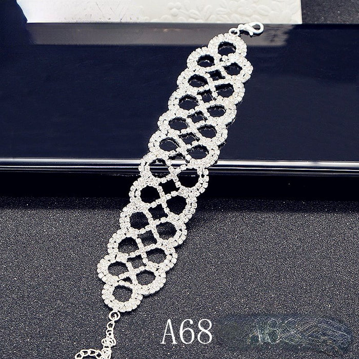 Wholesale Rhinestone Bracelet JDC-BT-JX007 Bracelet 锦希 A68 Electroplated silver Wholesale Jewelry JoyasDeChina Joyas De China