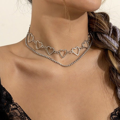 Wholesale rhinestone claw chain alloy necklaces JDC-NE-DN080 Necklaces 道妮 Wholesale Jewelry JoyasDeChina Joyas De China