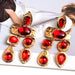 Wholesale Rhinestone Color Plating Alloy Earrings JDC-ES-SK074 Earrings 深刻 red Wholesale Jewelry JoyasDeChina Joyas De China