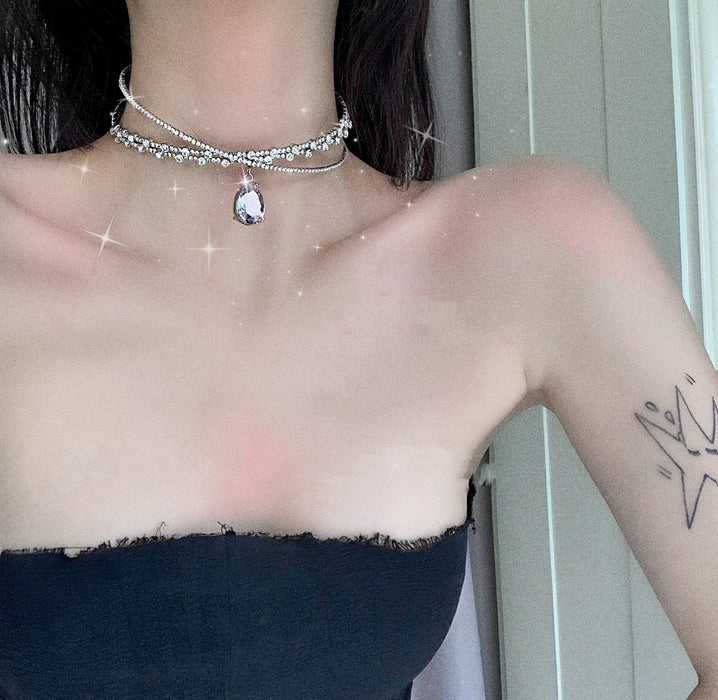 Wholesale rhinestone drop type alloy necklace JDC-NE-BaoY003 Necklaces 宝钰 Wholesale Jewelry JoyasDeChina Joyas De China