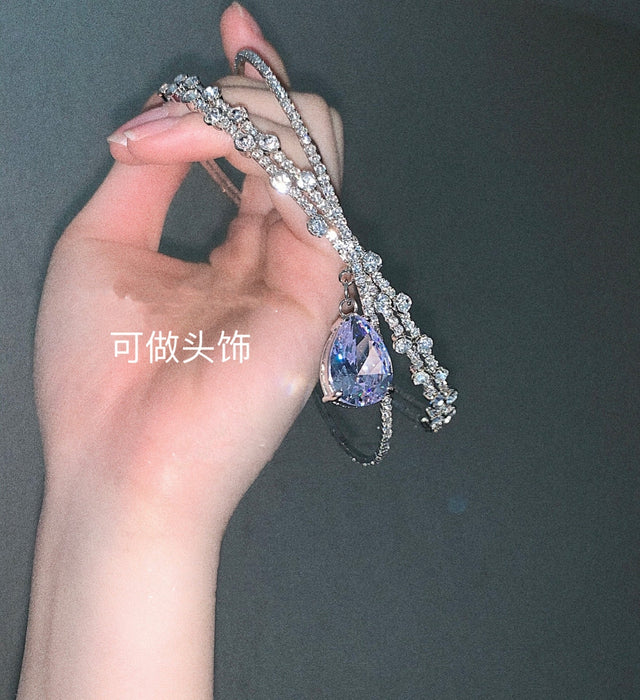 Wholesale rhinestone drop type alloy necklace JDC-NE-BaoY003 Necklaces 宝钰 Wholesale Jewelry JoyasDeChina Joyas De China