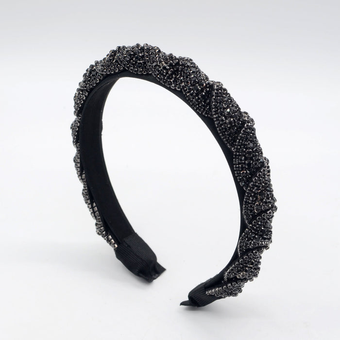 Wholesale rhinestone fabric headband JDC-HD-Yul047 Headband 雨灵 black Wholesale Jewelry JoyasDeChina Joyas De China