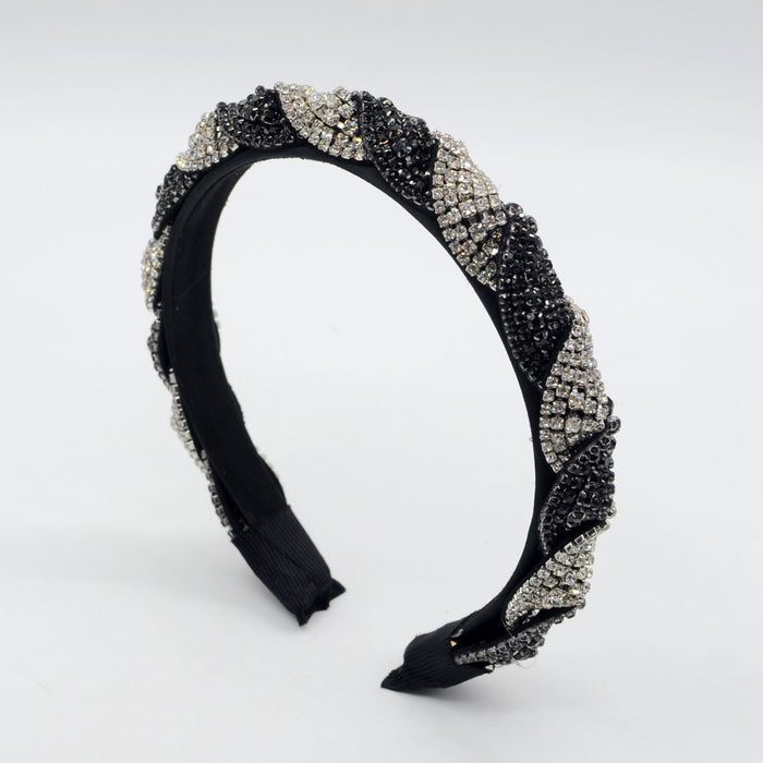 Wholesale rhinestone fabric headband JDC-HD-Yul047 Headband 雨灵 black white Wholesale Jewelry JoyasDeChina Joyas De China