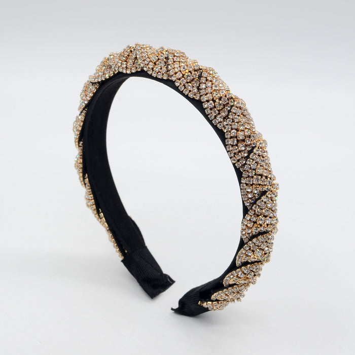 Wholesale rhinestone fabric headband JDC-HD-Yul047 Headband 雨灵 gold Wholesale Jewelry JoyasDeChina Joyas De China