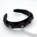 Wholesale rhinestone flannel headband JDC-HD-Yul052 Headband 雨灵 black Wholesale Jewelry JoyasDeChina Joyas De China